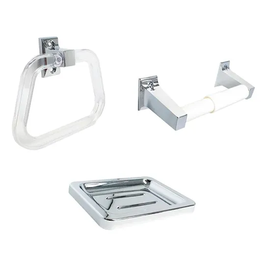 Juego Para Baño 3 Piezas Cromado Fermetal