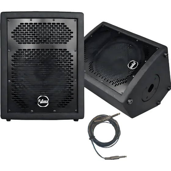 Kit Caixa Leacs Fit 140 Ativa + Passiva + 3m Cabo 300wrms Cor Preto