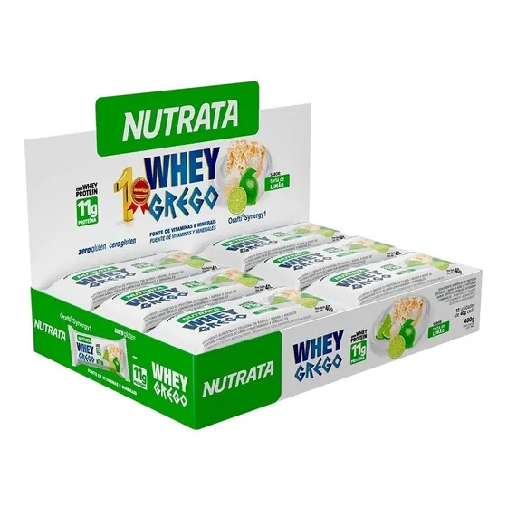 Whey  Grego Bar Caixa 12 Unidades Nutrata - Diversos Sabores