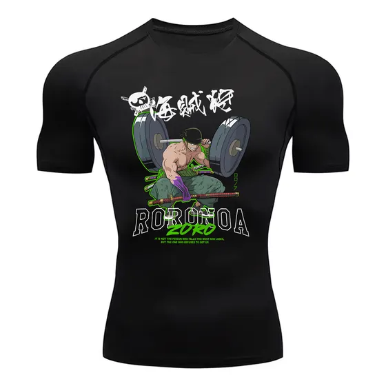 Camiseta Compressao Academia Roronoa Zoro Espadachim Gym