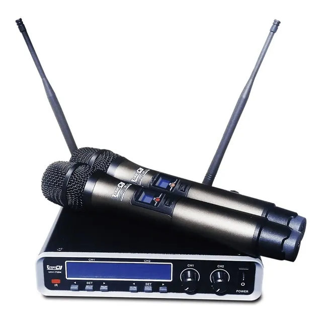Microfono Inalambrico Doble De Mano Pro Dj Uhv712m Uhv-712m