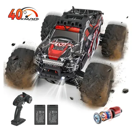 Brincamundo Carro Carrinho Controle Remoto 42km/h, Alta Velocidade, 4x4, Off-road Carro Brinquedo, Para Adultos, Com 2 Recarregável Baterias À Prova D'água, Escala 1/16, Vermelho