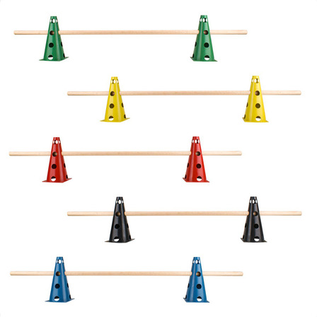 Kit Funcional 10 Cones Furados C/ Barreira Agilidade Treino Kit Funcional 10 Cones Furados C/ Barreira Agilidade Treino