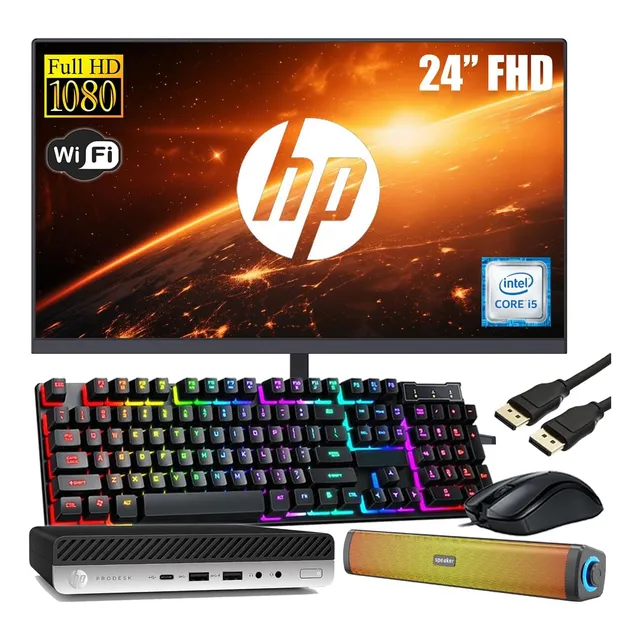 Hp Prodesk 600 G4 Mini Pc Core I5 8gb 256gb Ssd Monitor 24