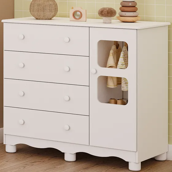 Cômoda De Bebê Infantil Uli 1 Porta Branco Carvalho 100%mdf