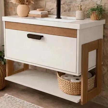 Gabinete Armario De Banheiro 100% Mdf - Riva Com Nicho 60cm Branco Um Furo