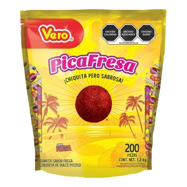 Picafresa Gomitas Cubiertas De Dulce Picosito Bolsa C/200 Pz
