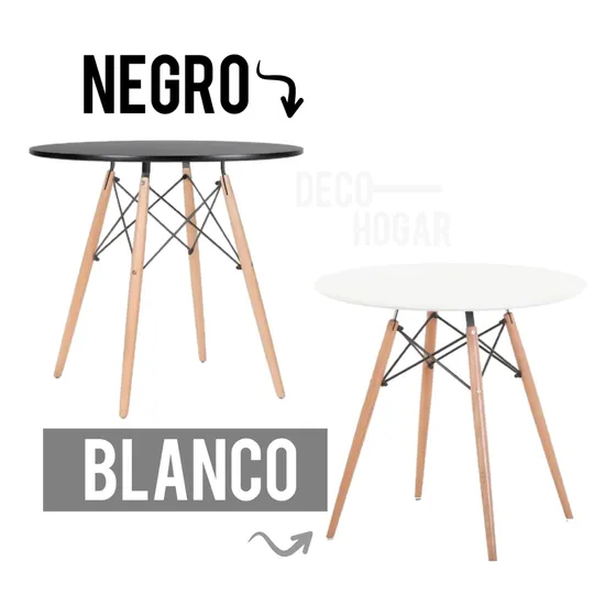 Mesa Redonda Comedor Eames Para 4 Cuatro Puestos 