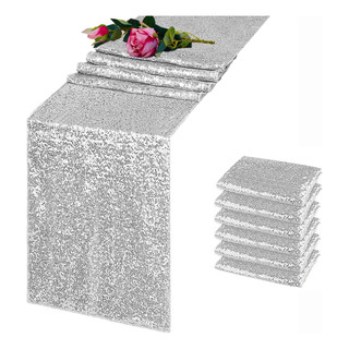 Camino De Mesa Lentejuelas Plateadas 30 X 274 Cm 6 Unidade Camino De Mesa Lentejuelas Plateadas 30 X 274 Cm 6 Unidade