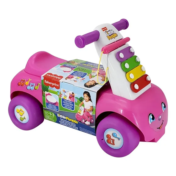 Buggie Fisher Price Rosa Con Xilófono Y Tambor ¡diversión