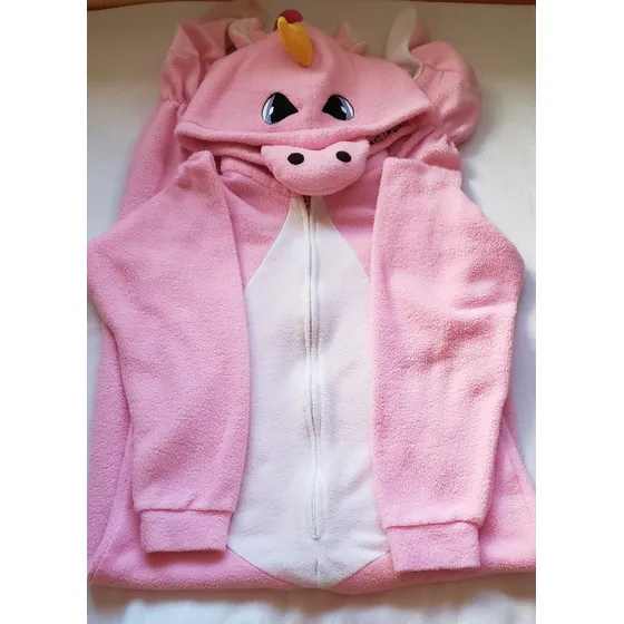 Pijama Enteriza Tipo Unicornio, Color Rosada, Talla 10