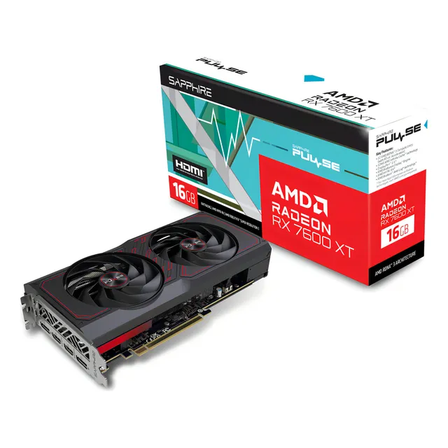 Tarjeta De Video Sapphire Pulse Rx 7600 Xt Oc 16gb Gddr6