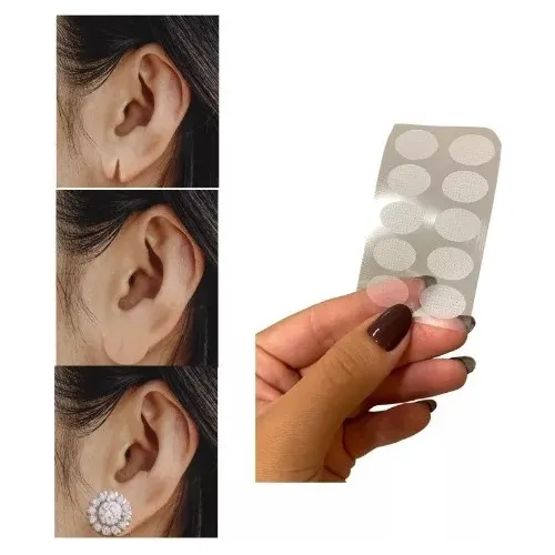 Kit 100 Tapa Furo Orelha Rasgada Alongada Cicatricur Facial 