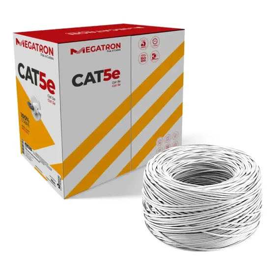 Cabo De Rede Megatron Cat5e 305m U/utp Cmx 24awg 4p Branco
