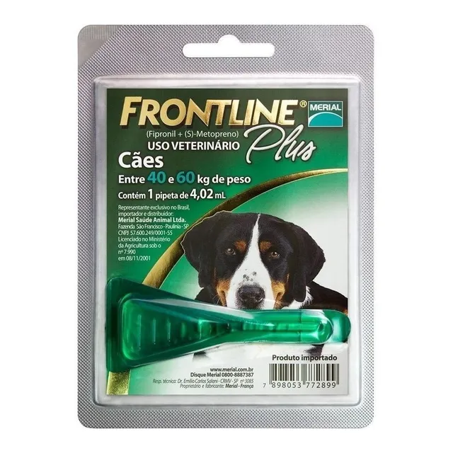 Pipeta antiparasitario para pulga Merial Frontline Plus para perro de 40kg a 60kg
