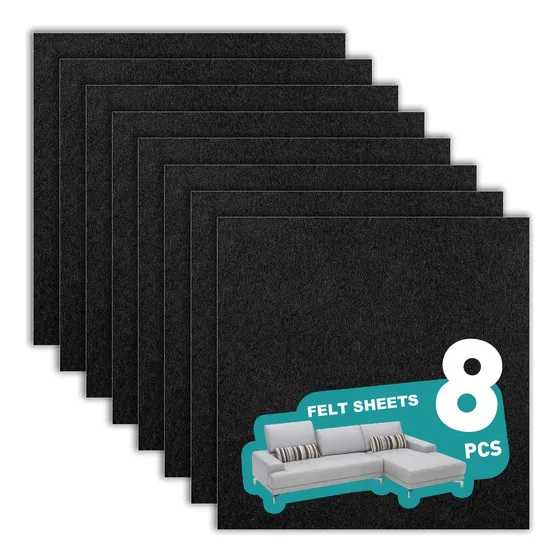 Hoja Adhesiva Fieltro Negro 12.0 X 0.2 In Grosor Para Arte 8
