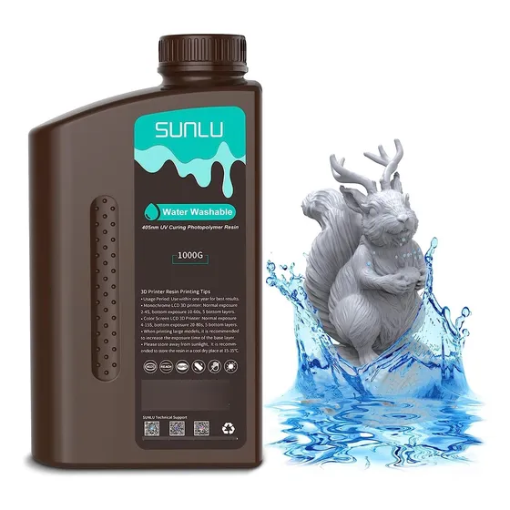 Resina Impresión 3d Sunlu Lavable 1kg Uv Curado Rapido