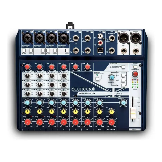Consola Mixer 12 Canales Phantom Usb Efectos Soundcraft