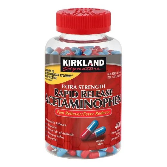Kirkland Acetaminofen A.m. Efecto Rápido 400 Cápsulas 500mg 