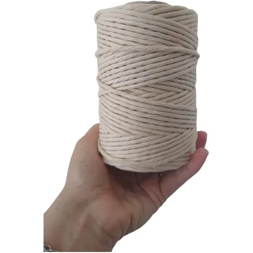 Hilo Puro De Algodón  Macramé Color Crudo 20 Hebras Natural