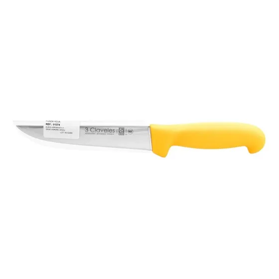 Cuchillo Carnicero 15cm Amarillo 3 Claveles 1374