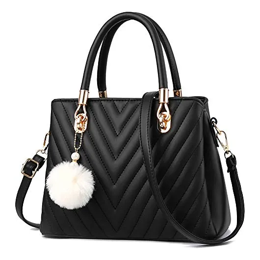 Mujer Moda Bolsos De Cuero Quilted Purses Top-handle 57yqt