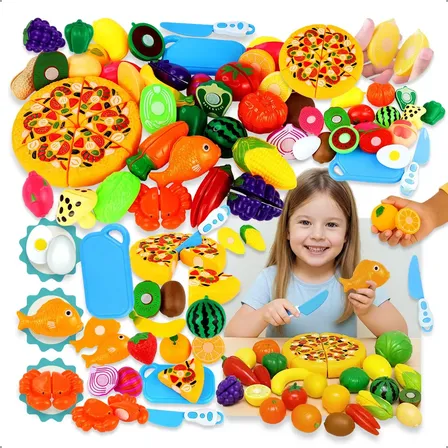 Kit Brinquedo Frutas De Cortar Com Velcro Plástico Educativo 32 Peças