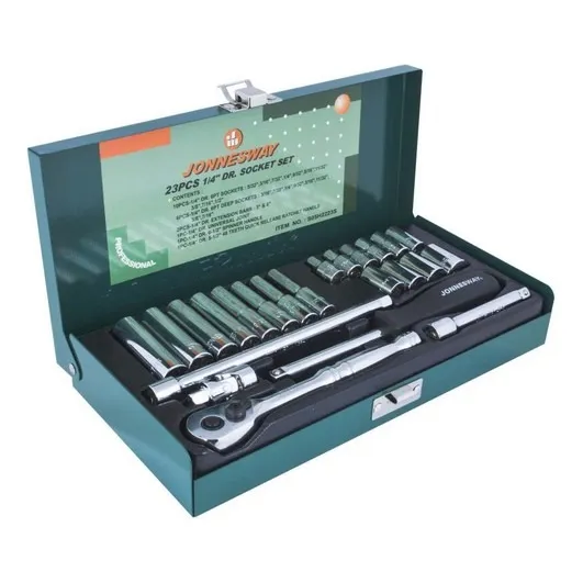 Juego De Dados Cortos Y Largos 23pzs X 1/4(sae) Jonnesway 