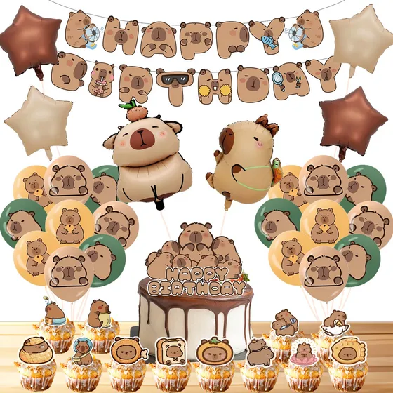 40p Capybara Kit Globos Decoracion Cumpleaños Globos Fiesta