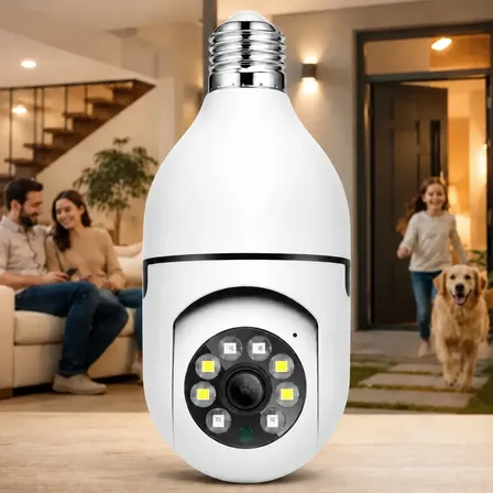 Câmera Lâmpada Espiã Ptz Wi-fi Full Hd Jortan Jt-8177 360°