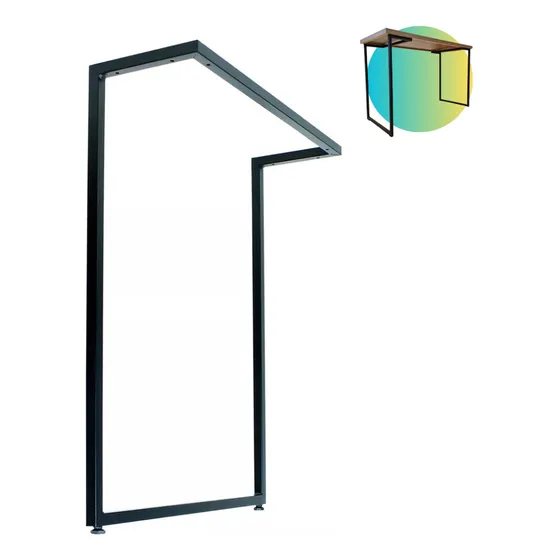 1 Pé De Mesa Quadrado 100cm Altura Largura 38cm Cor Preta