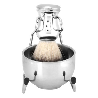 Brocha De Afeitar De Acero Inoxidable Soap Bowl, Soporte Par Brocha De Afeitar De Acero Inoxidable Soap Bowl, Soporte Par