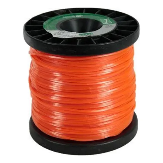 Linha Fio Nylon Quadrado Roçadeira Cortar Grama 3mm 232m 2kg Cor Laranja