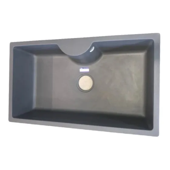 Pileta Simple 78x45 Composite Gris Con Válvula Acra