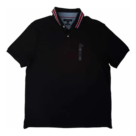 Camiseta Tipo Polo Tommy Hilfiger Hombre F081 Talla Xl Negra
