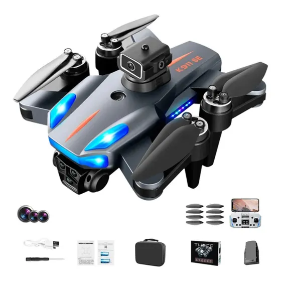 Drone K911 Se 4k Gps Con Evitación De Obstáculos Y 2 Batería Negro
