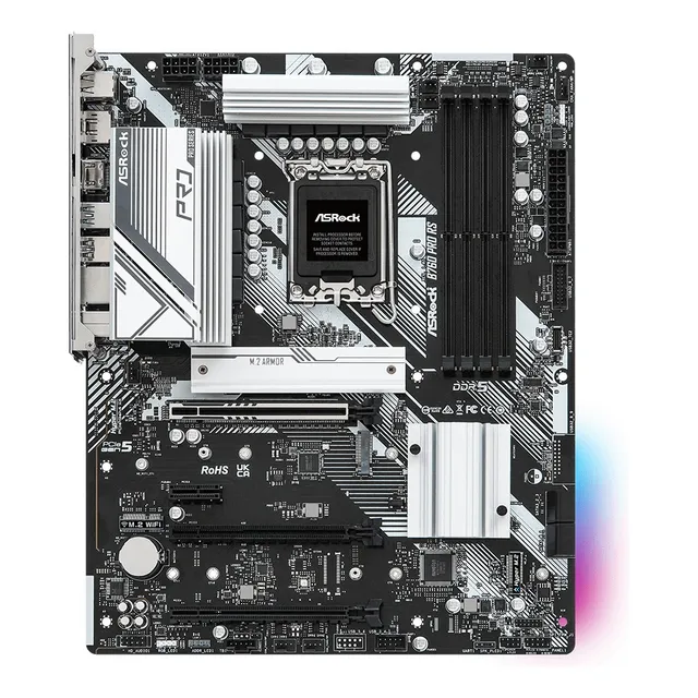 Tarjeta Madre Asrock B760 Pro Rs Socket 1700 Color Plateado