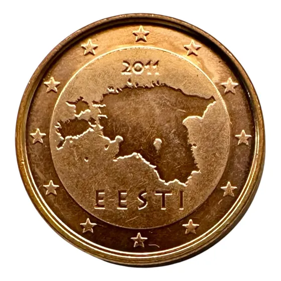 Estonia - 1 Euro Cent - Año 2011 - Km #61 - Mapa