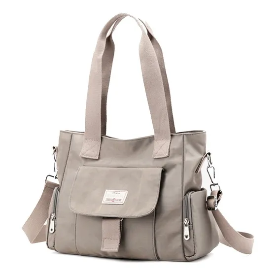 Bolsa Oxford Mujer Tote Mano Crossbody Gran Capacidad Viaje Color Gris
