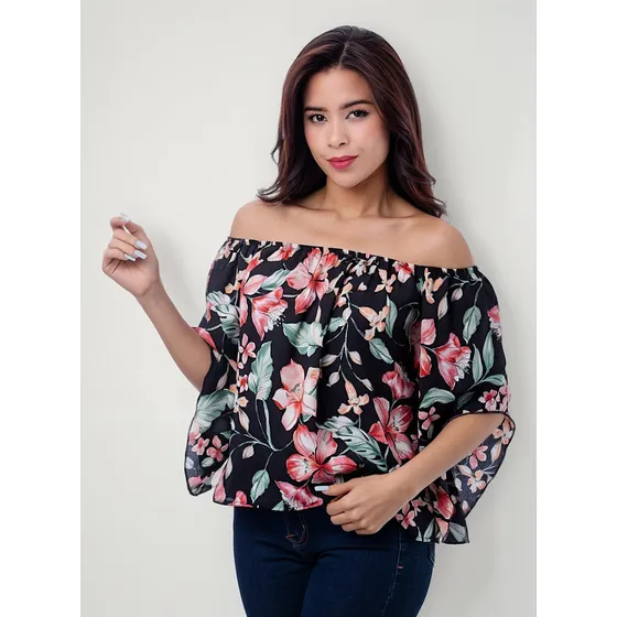 Blusa Xiomi - Nébula - Negro