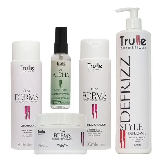 3 Produto Play Forms Defrizz Style Óleo Grátis Profissional