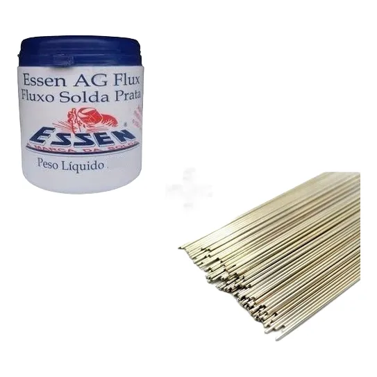 Kit 05 Varetas Solda Prata 35% + 01 Fluxo Solda Prata 100grs
