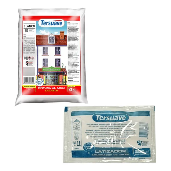 Pintura En Polvo Lavable Blanco 4kg +latizador Fijador 0.25l