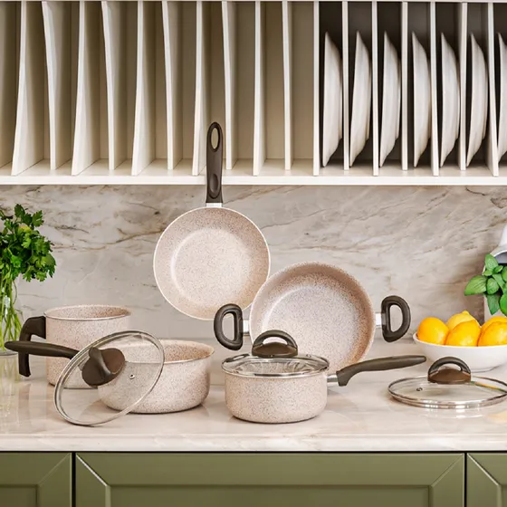 Jogo De Panelas Antiaderente/ceramica/alumíno/brinox 5pçs