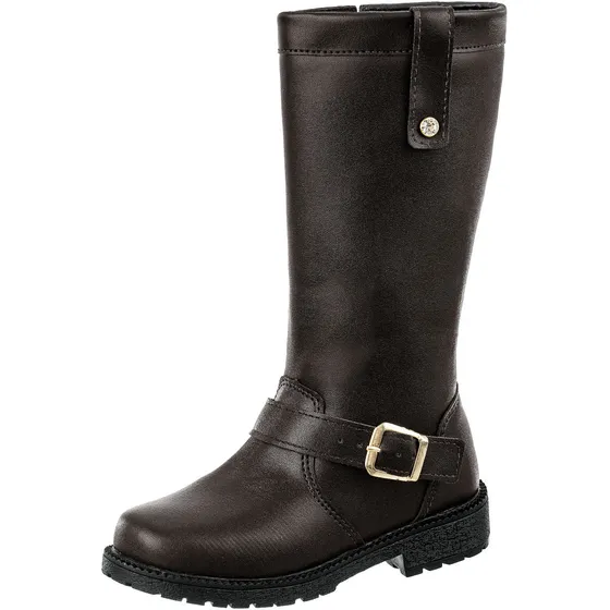 Bota Infantil Feminina Cano Longo Com Zíper Confortável Moda