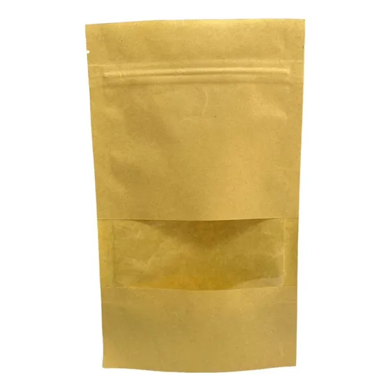 Bolsa De Papel Kraft Con Ventana Y Cierre Ziploc M (50 Und)