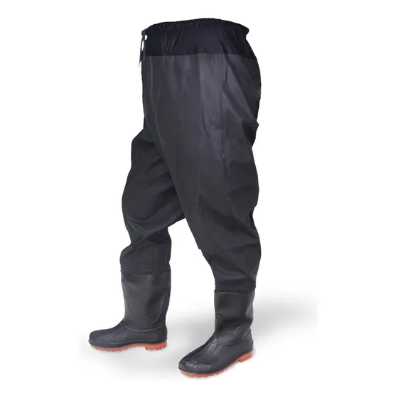 Wader Pantalon Con Botas Soldadas Pvc Impermeable Pesca