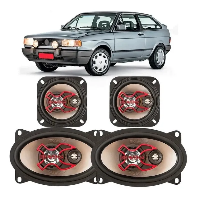 Kit Falantes Dianteiros + Traseiros Gol Quadrado Gl Gti Gts