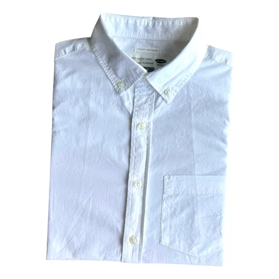 Camisa Hombre Old Navy P504 Blanca Manga Larga Talla S