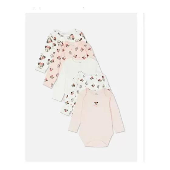 Pack Bodies Disney Minnie Rosa 0-1 M Algodón